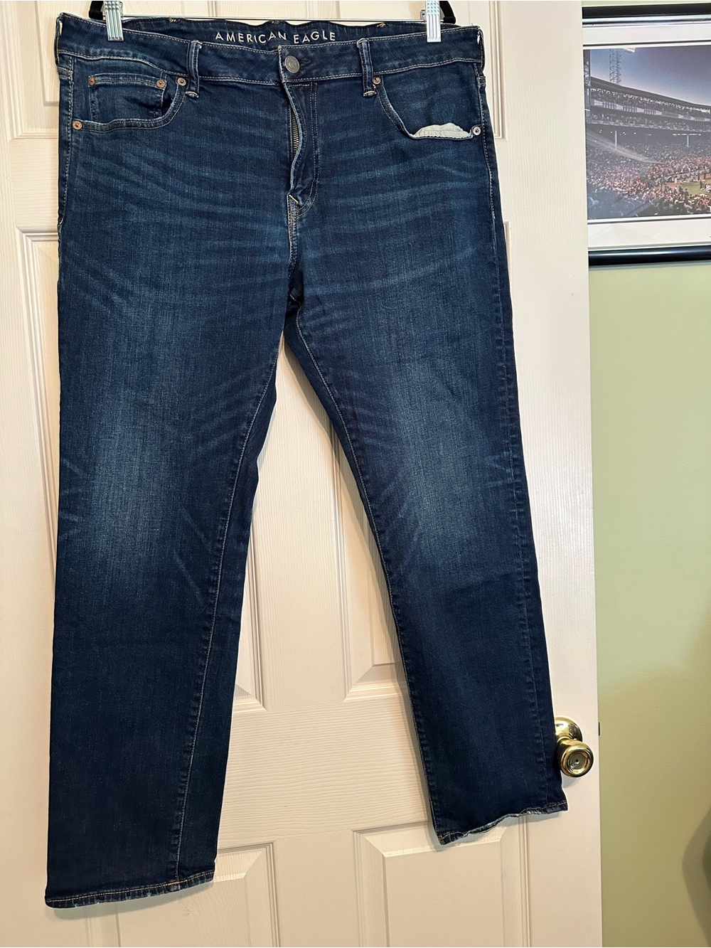 American Eagle Outfitters Men’s Dark Blue Straight Jeans